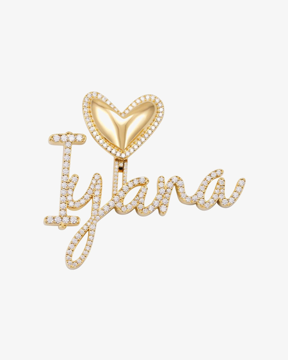 Iyana Custom Cursive Letters Pendant 14K Gold 3