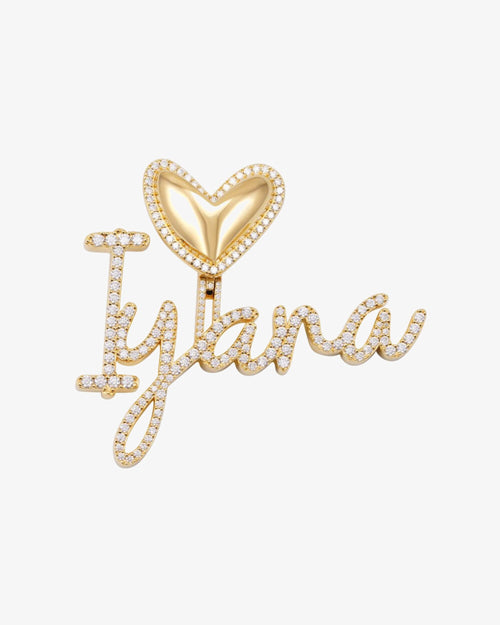 Iyana Custom Cursive Letters Pendant 14K Gold 3
