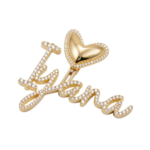 Iyana Custom Cursive Letters Pendant 14K Gold 5