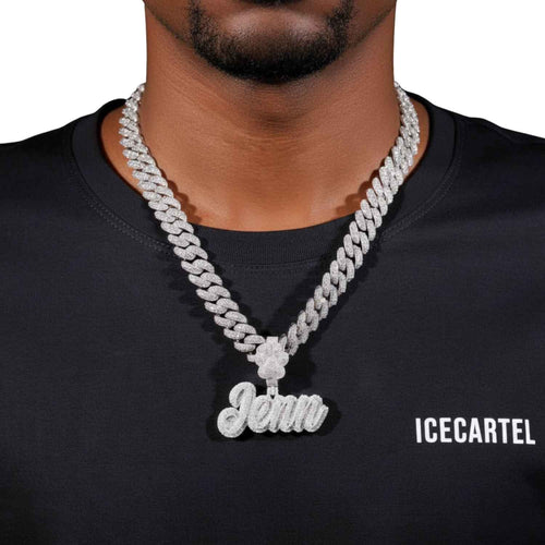 "JENN" Custom Name Moissanite Pendant 14K Gold model