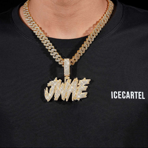 JWAE Custom Moissanite Name Pendant 14K Gold icecartel model