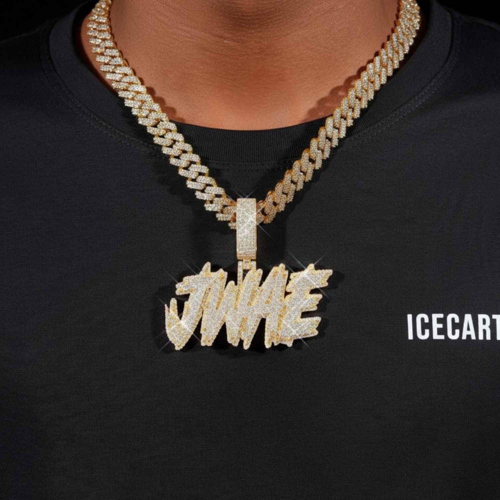 JWAE Custom Moissanite Name Pendant 14K Gold icecartel model1