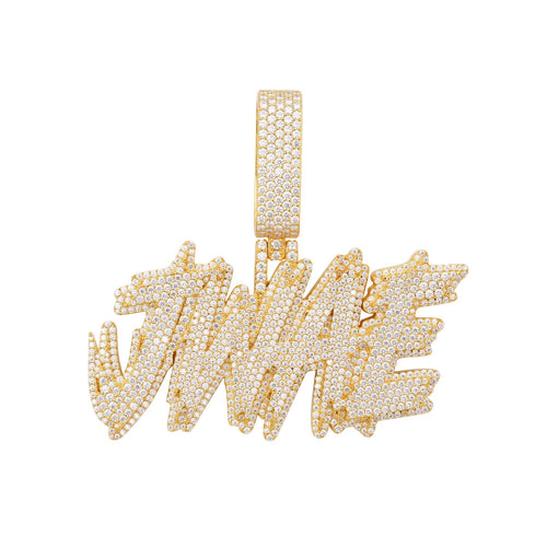 JWAE Custom Moissanite Name Pendant 14K Gold icecartel white