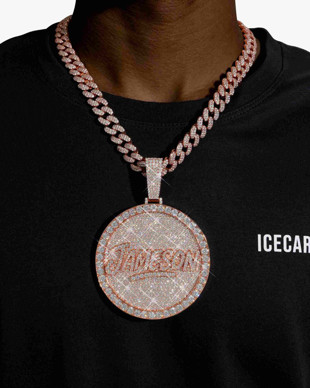 Jameson custom circle pendant 14k gold icecartel model