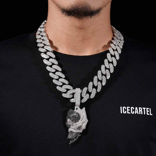 "Jay Ellis" Custom Moissanite Logo Pendant 14k Gold model