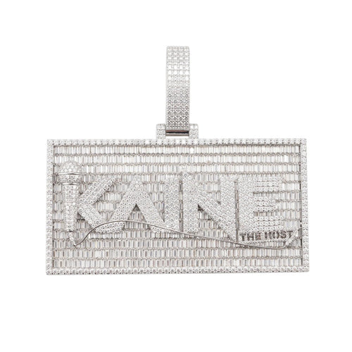 KAINE Custom Moissanite Name Pendant 14K Gold icecartel white