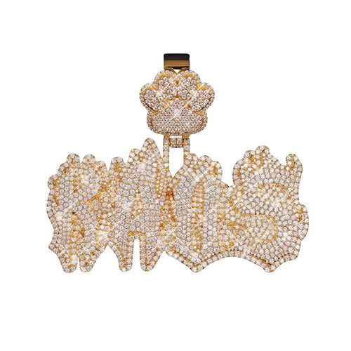 "KAOS" Custom Moissanite Pendant 14K Gold 1