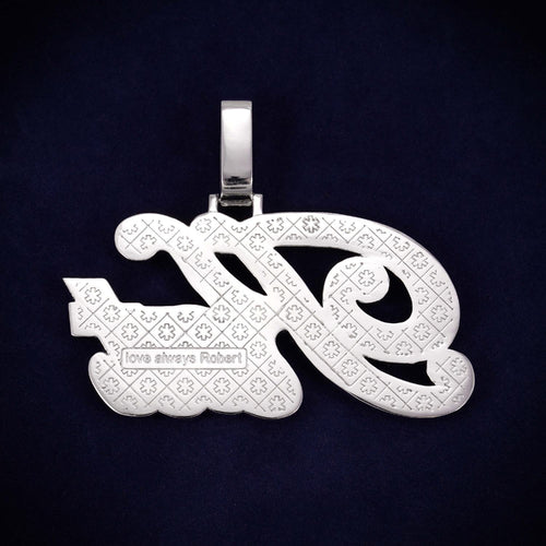 "KAT" Custom Moissanite Name Pendant 14K Gold