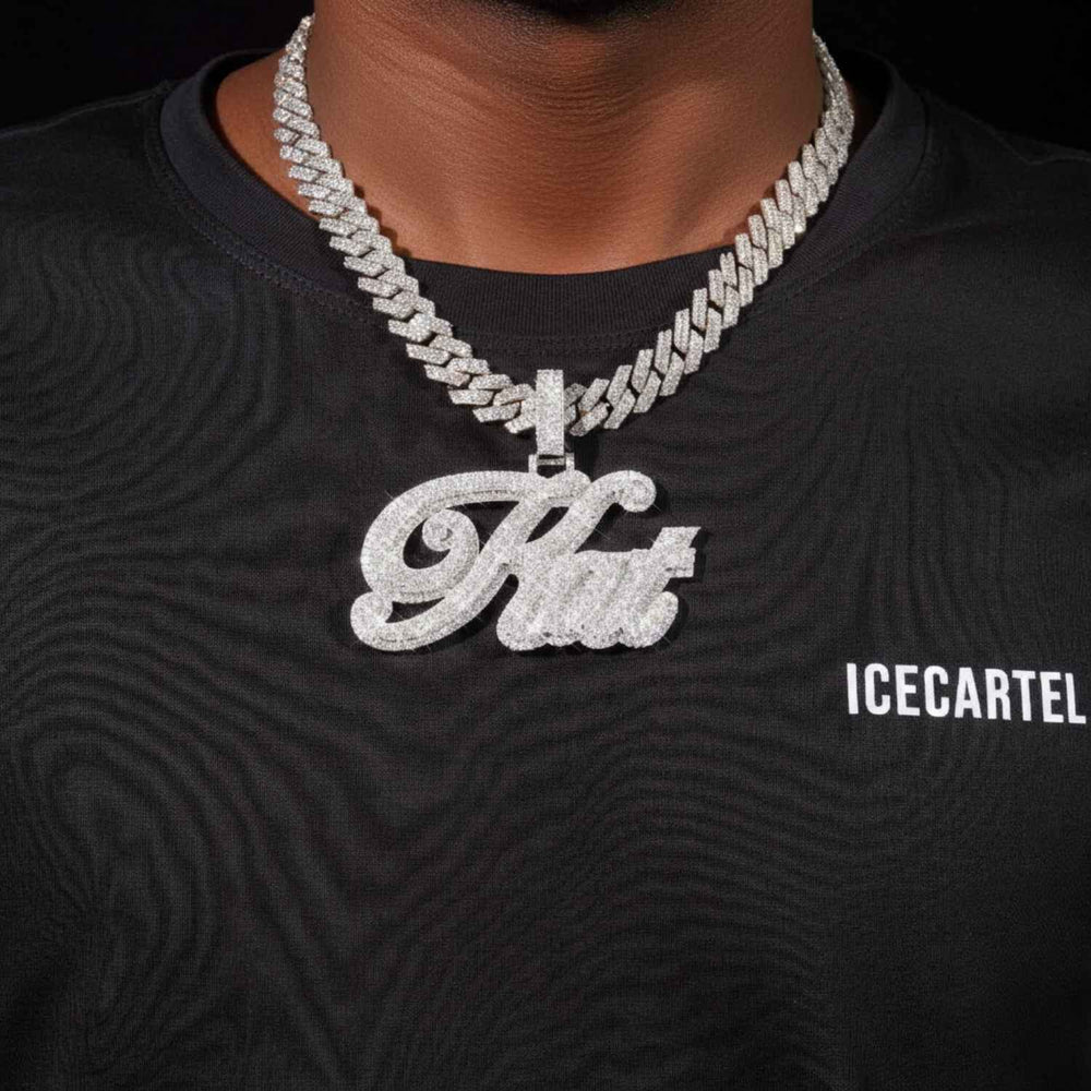 KAT Custom Moissanite Name Pendant icecartel main model1