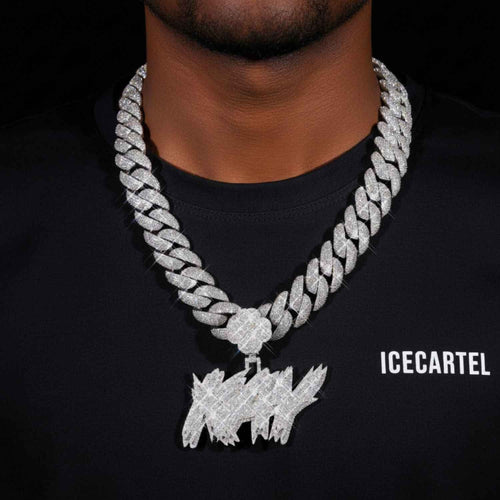 "KAY" Custom Moissanite Pendant 14K Gold model2