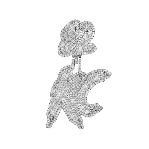 "KC" Custom Moissanite Pendant 14K Gold 11