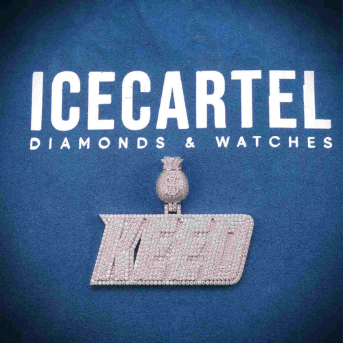 "KEED" Custom Moissanite Pendant 14K Gold icecartel