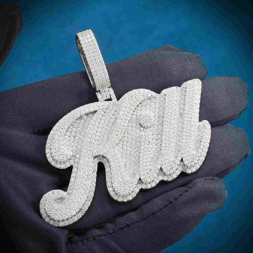 "KILL" Custom Moissanite Pendant 14K Gold hand