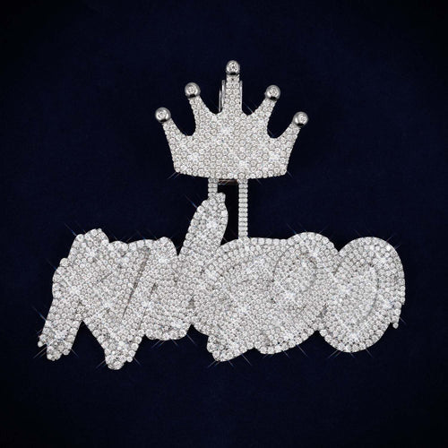 KING90 Custom Name Moissanite Pendant 14K Gold icecartel main