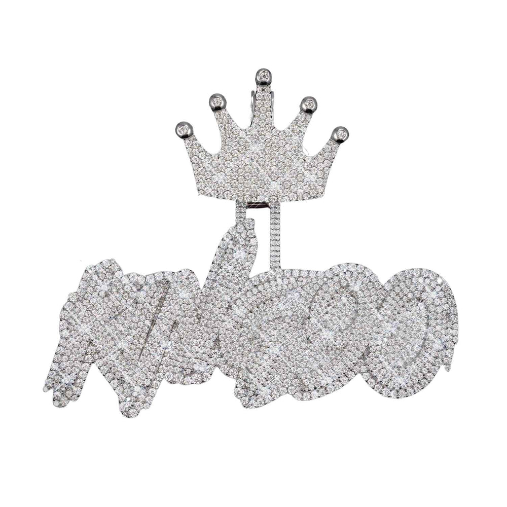 KING90 Custom Name Moissanite Pendant 14K Gold icecartel main1