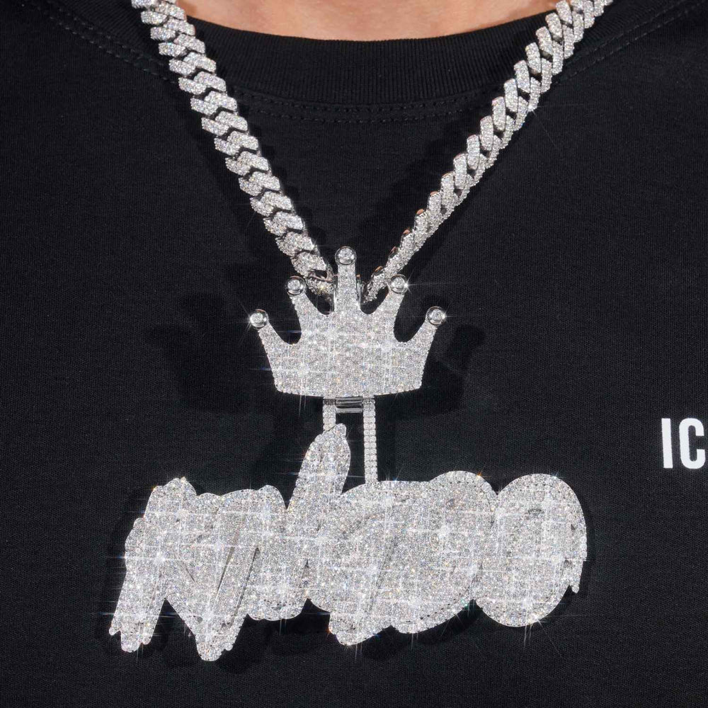 KING90 Custom Name Moissanite Pendant 14K Gold icecartel model
