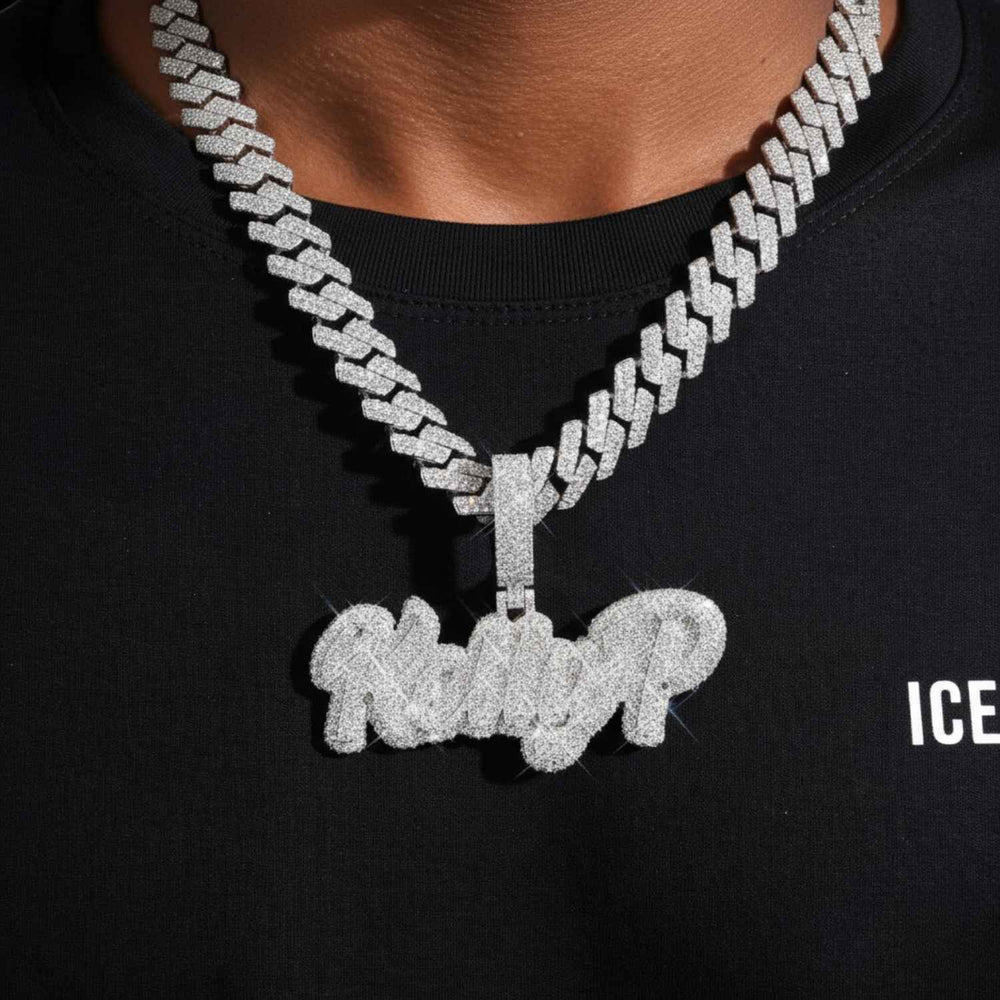 Kelly P Custom Moissanite Name Pendant 14K Gold icecartel model1