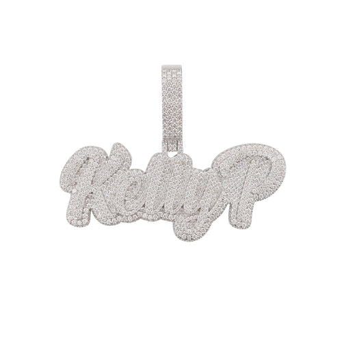 Kelly P Custom Moissanite Name Pendant 14K Gold icecartel white