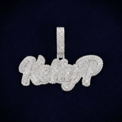 Kelly P Custom Moissanite Name Pendant 14K Gold icecartel