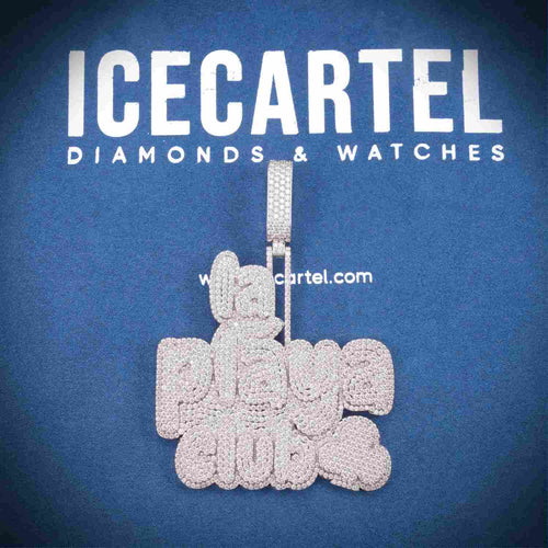 "LA PLAYA CLUB" Custom Moissanite Pendant 14k Gold icecartel