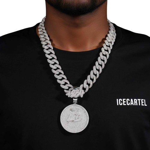 "LB" Custom Moissanite Pendant 14k Gold model