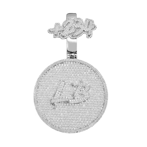 "LB" Custom Moissanite Pendant 14k Gold 1