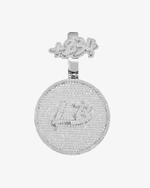 "LB" Custom Moissanite Pendant 14k Gold 1