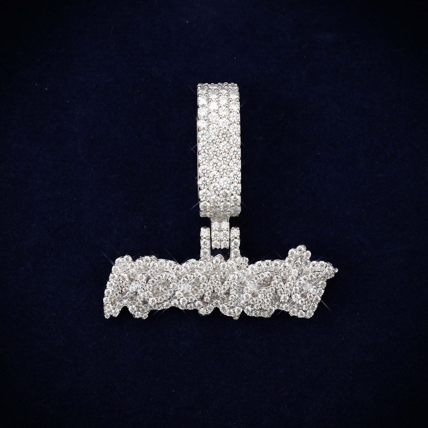 LIL MOOMGN Custom Moissanite Name Pendant 14K Gold ICECARTEL main