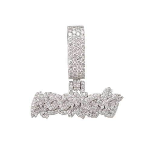 LIL MOOMGN Custom Moissanite Name Pendant 14K Gold ICECARTEL white