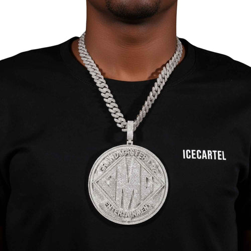 "M" Custom Moissanite Pendant 14K Gold model