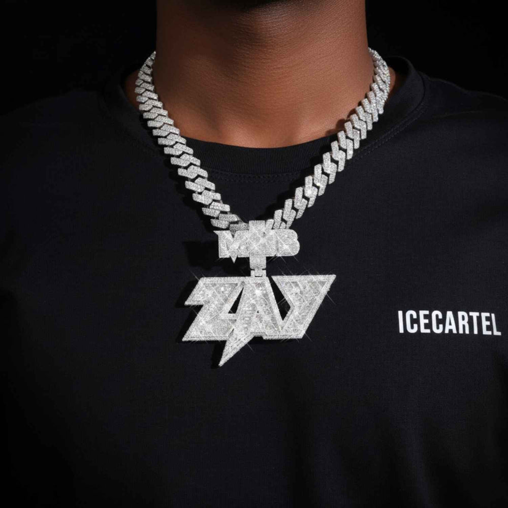 MCLB ZAY Custom Moissanite Name Pendant 14K Gold icecartel model1