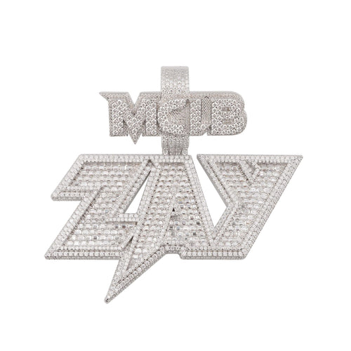 MCLB ZAY Custom Moissanite Name Pendant 14K Gold icecartel white