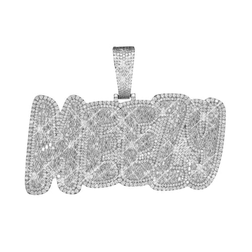 "MEEZY" Custom Moissanite Pendant 14K Gold 11