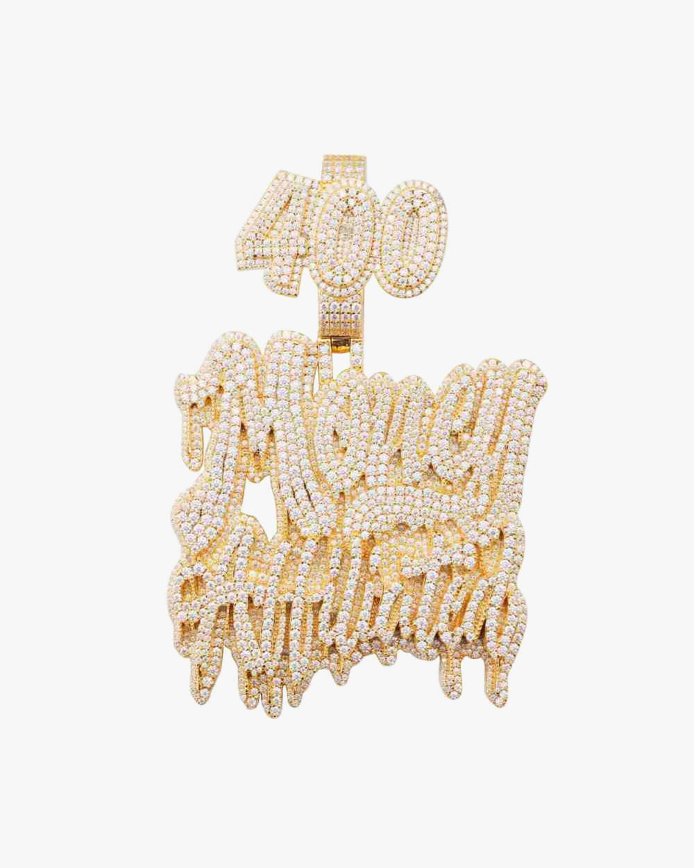 MONEY ATTITUDE Custom Moissanite Pendant 14K Yellow Gold 3