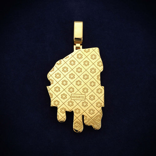 MONEY Custom Moissanite Name Pendant 14K Gold ICECARTEL back