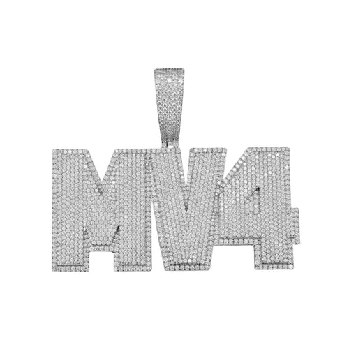 "MV4" Custom Moissanite Pendant 14k Gold 1