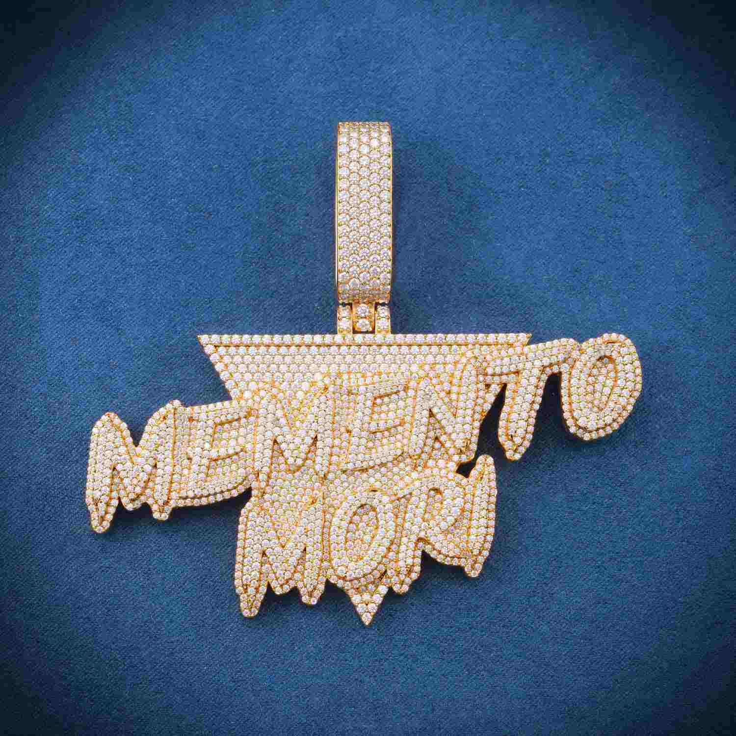 "Memento Mori" Custom Moissanite Pendant 14K Gold 1