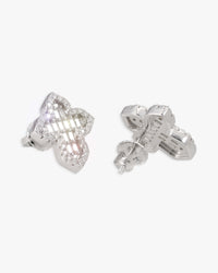 moissanite baguette cross stud earrings 14k gold icecartel main
