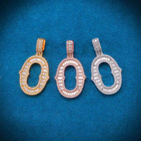 Moissanite Baguette Letter O Pendant 1