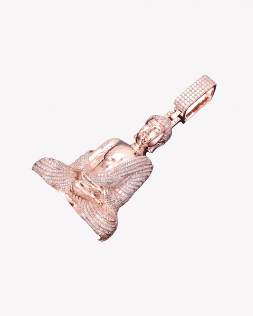 Moissanite Buddha Pendant 14K Gold icecartel rose side