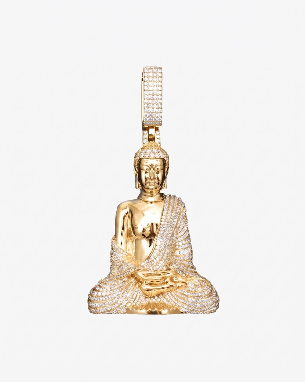 Moissanite Buddha Pendant 14K Gold - Yellow Gold