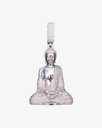 Moissanite Buddha Pendant 14K Gold - White Gold