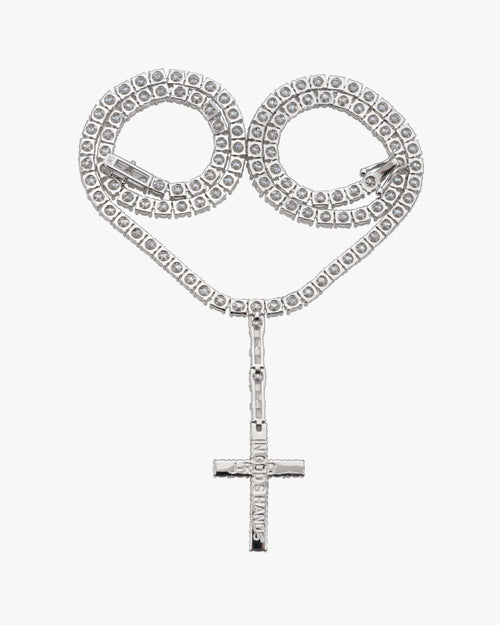 moissanite cross pendant & tennis chain set icecartel custom