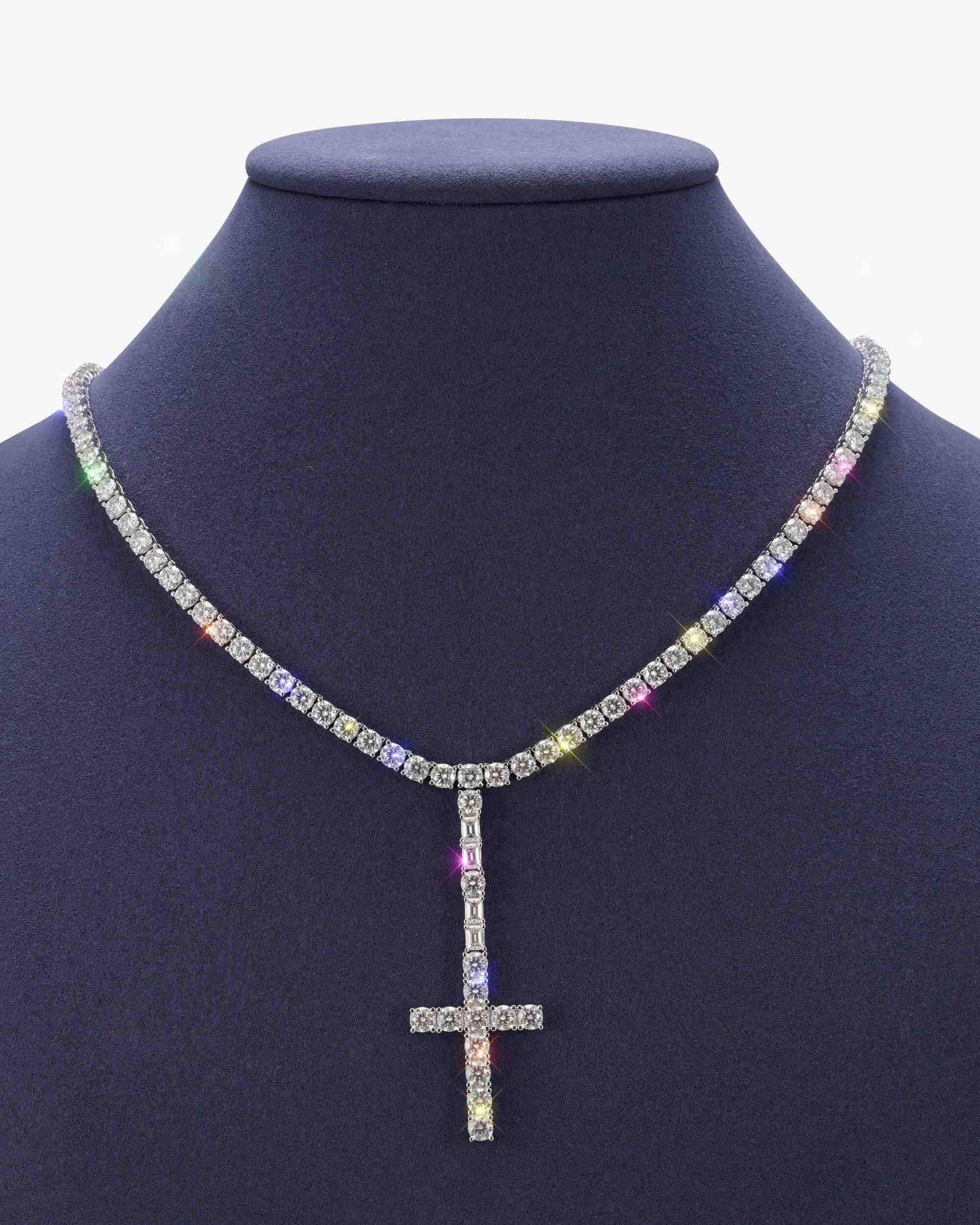 Moissanite Cross Pendant & Tennis Chain Set - IceCartel™