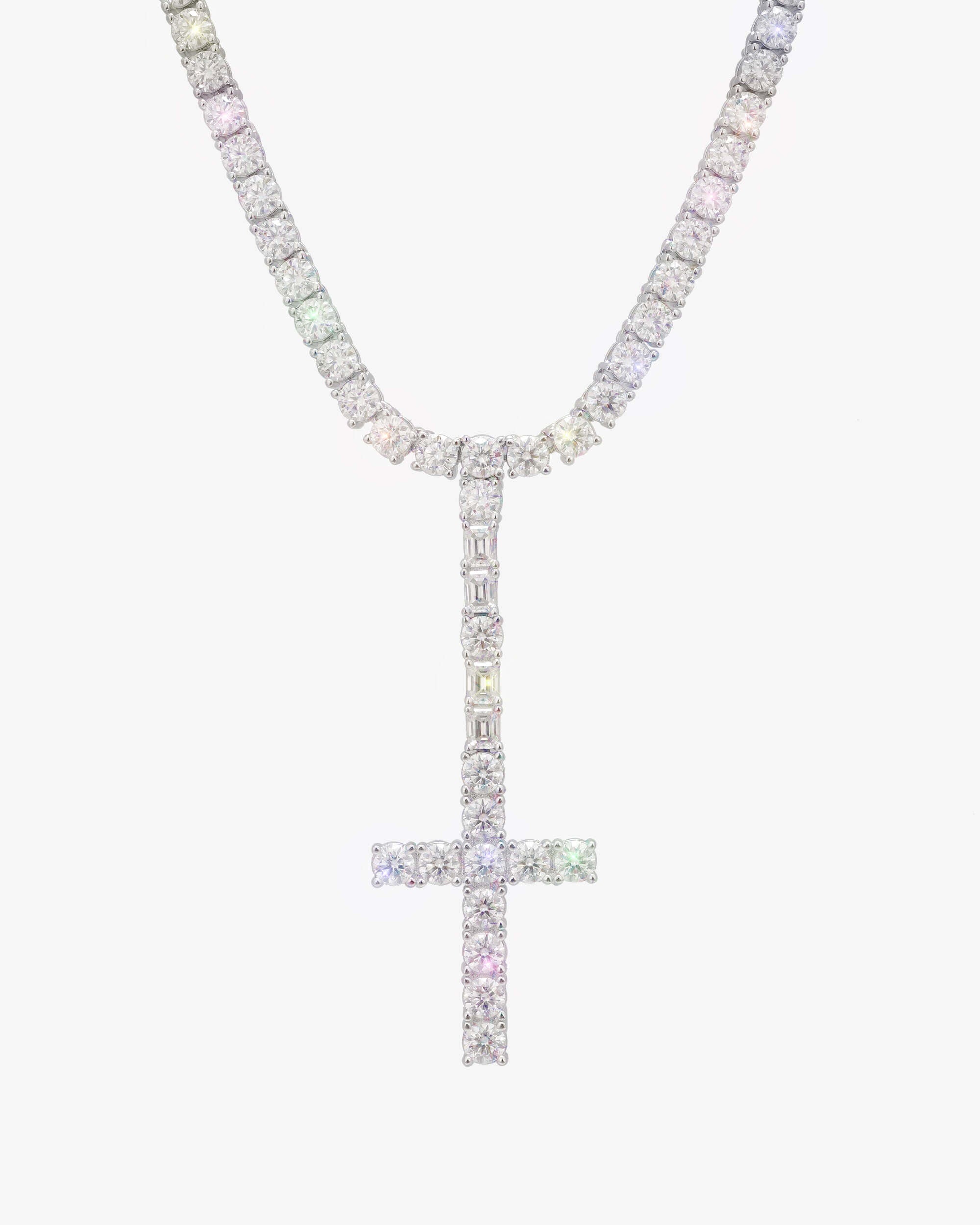 moissanite cross pendant & tennis chain set icecartel main