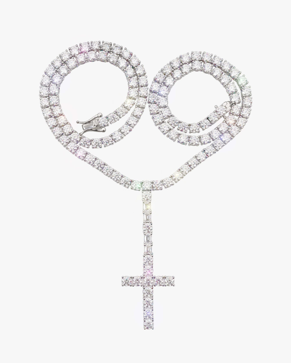 moissanite cross pendant & tennis chain set icecartel top