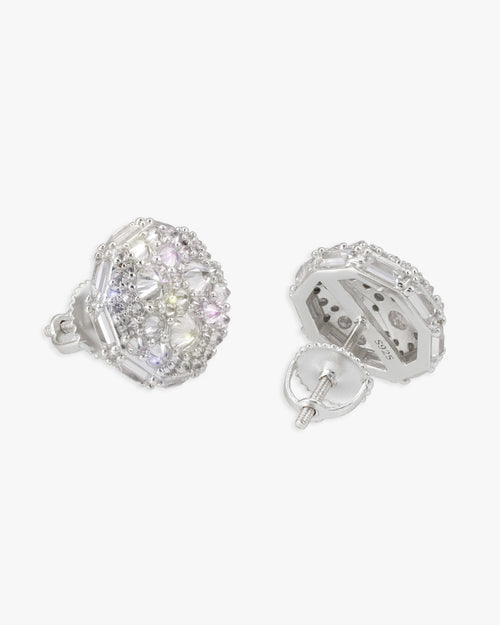 moissanite dome cluster stud earrings 14k gold icecartel white main