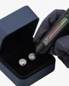 Moissanite Dome Cluster Stud Earrings 14K Gold - White Gold