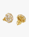 Moissanite Dome Cluster Stud Earrings 14K Gold - Yellow Gold