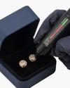 Moissanite Dome Cluster Stud Earrings 14K Gold - Yellow Gold